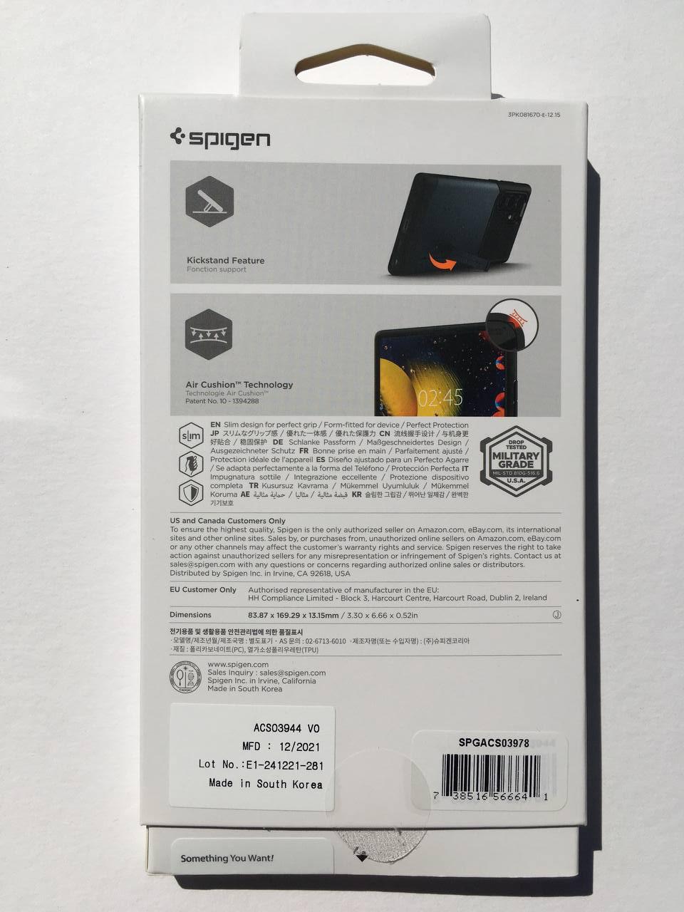 Чехол противоударный с подставкой Spigen Slim Armor ACS03944 для Samsung Galaxy S22 Ultra (6,8") Slate (12089519) - фото 12