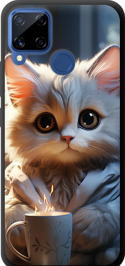 Чехол на Realme C15 White cat (5646b-2063-42517)