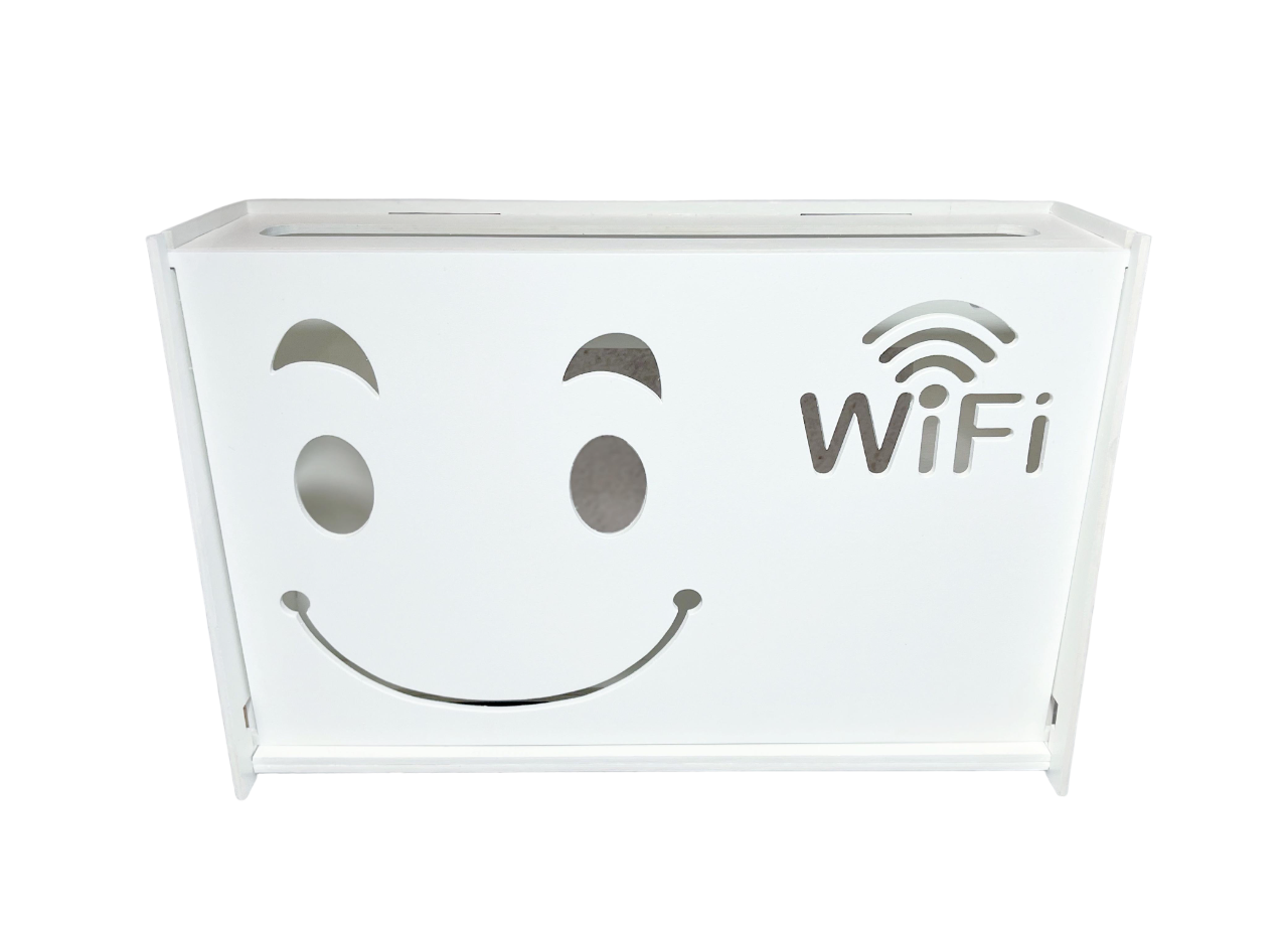 Коробка для роутера Wi-Fi Smile деревянная на стену 30х20х8 см Белый (169)