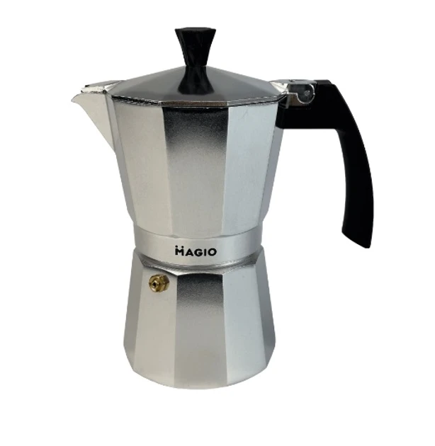 Кофеварка гейзерная Magio MG-1003 9 чашек алюминиевая 450 мл Серый (2724596159)
