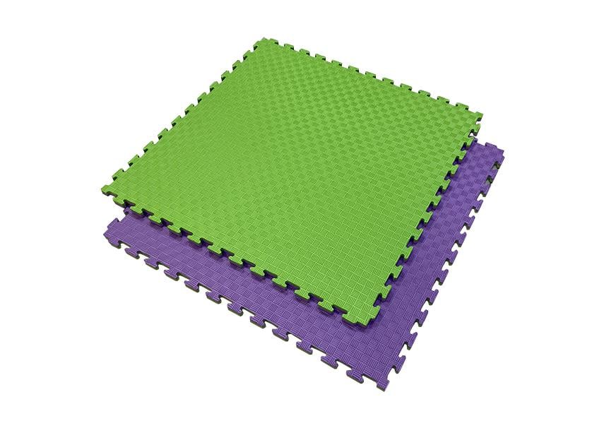 Мат-татами Ласточкин хвост 20 мм 1х1 м Зелено-фиолетовый (1398653013)