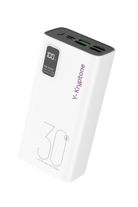 Повербанк Y-Kryptone GT-33 30000 mAh QC3.0 22,5W Fast Charge White (YK-GT33-WH)