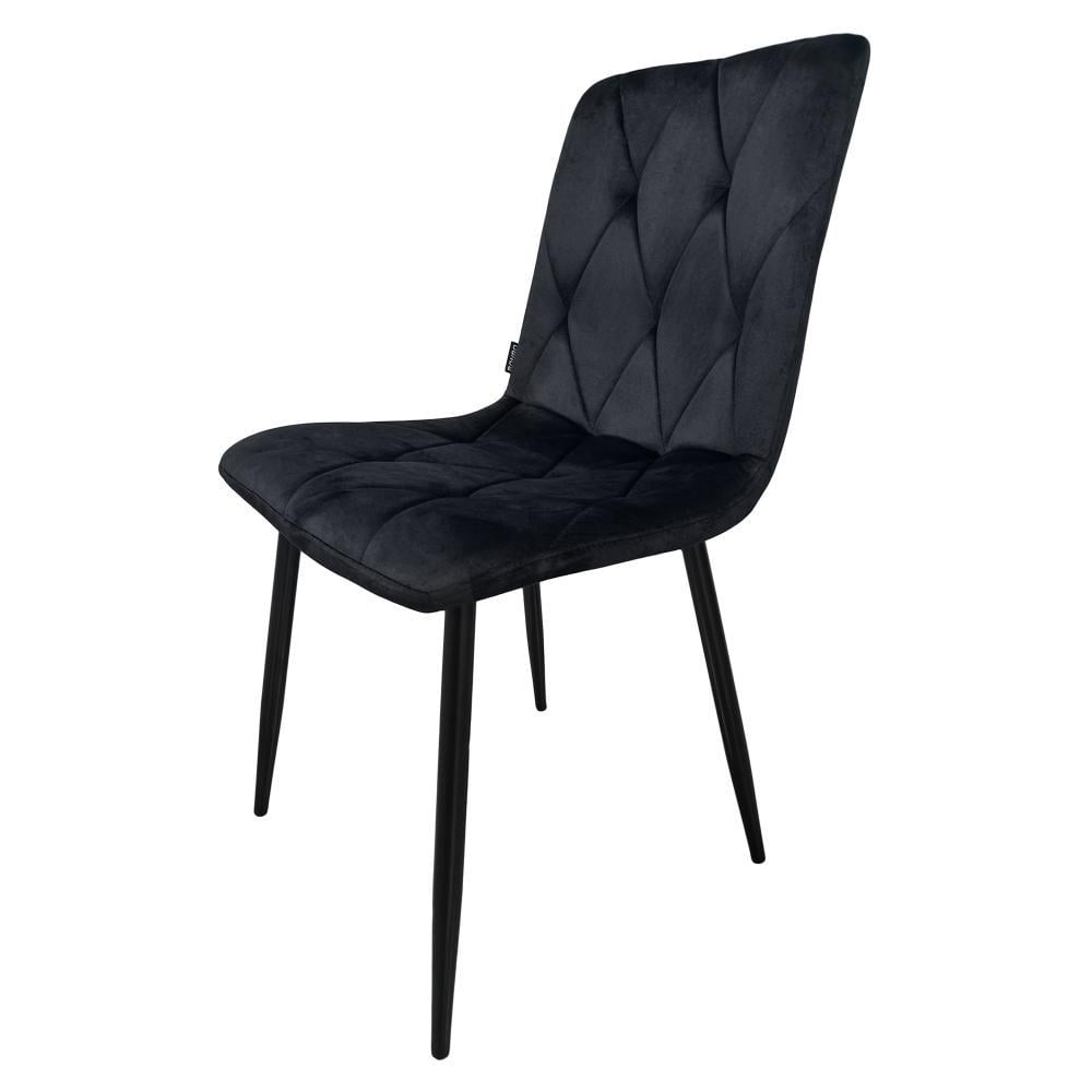 Стул кухонный Bonro B-421 велюровый на 4-х ножках из стали 79х45,5х42,5 см Черный (124-76-42400335)