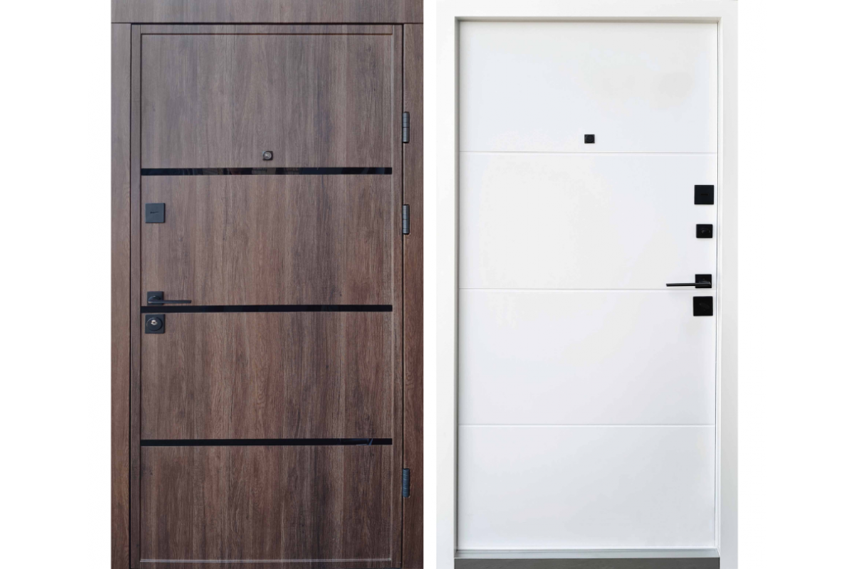 Дверь входная Qdoors Ультра Аккорд 950х2050 мм Дуб табако/Белое дерево(14329857)