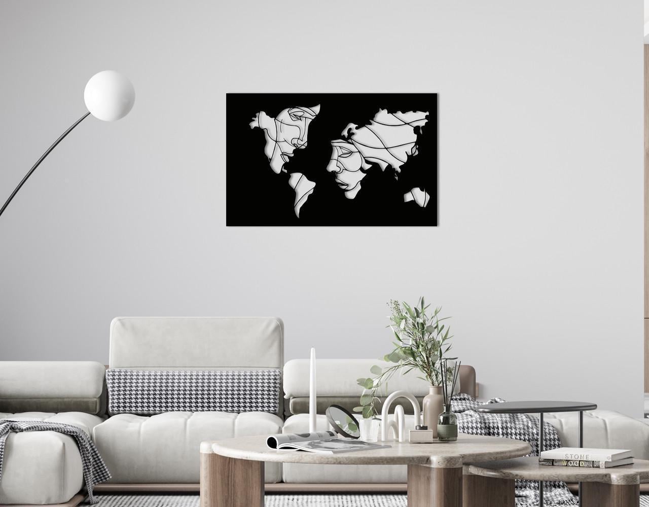 Декоративное панно на стену Upwood Decor World Face 35х55,3 см Black (1557259052)