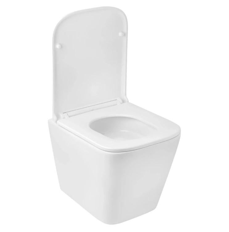 Унитаз подвесной безобедочный Kroner Eifel WHI493436 TORNADO с сиденьем (CV034923)