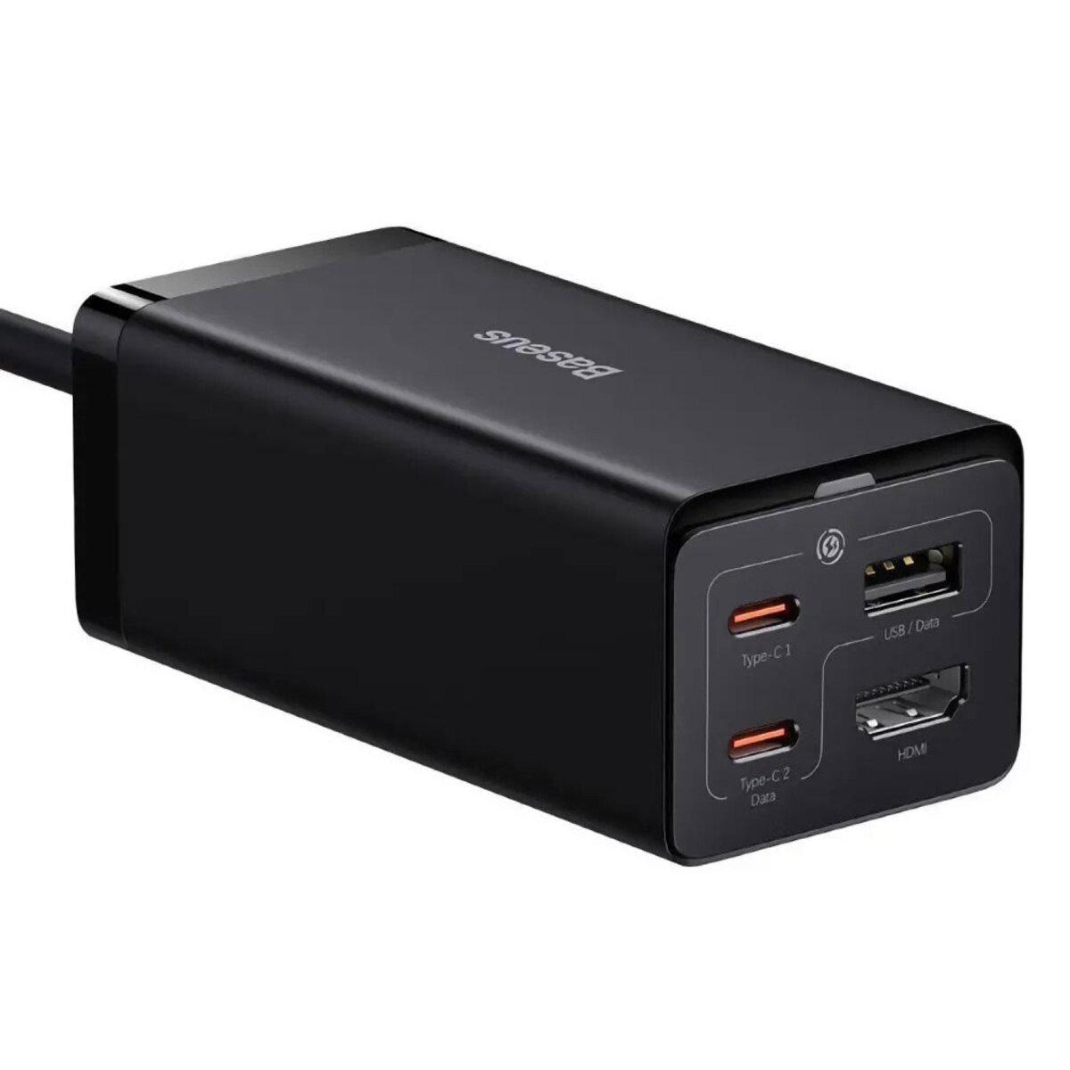 Зарядний пристрій BASEUS GaN5 Pro 67W з 3 портами USB/HDMI (CCGP110201) Black (26450380)