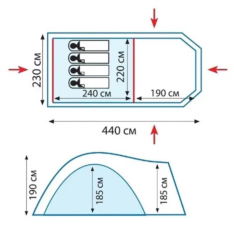 Палатка четырехместная Tramp Anaconda 4 v2 Green (UTRT-078) - фото 22