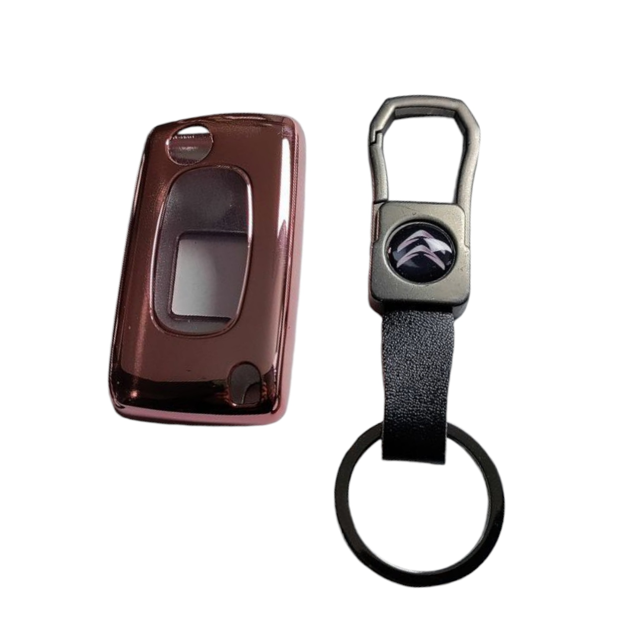 Чехол для ключа Citroen с брелоком Розовый (2365276223)