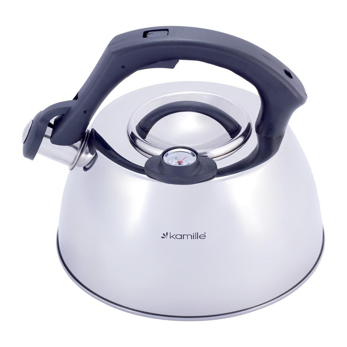Чайник из нержавеющей стали Kamille Vizo со свистком и термометром 3 л (1077) - фото 6 Чайник из нержавеющей стали Kamille Vizo со свистком и термометром 3 л (1077) - фото 6