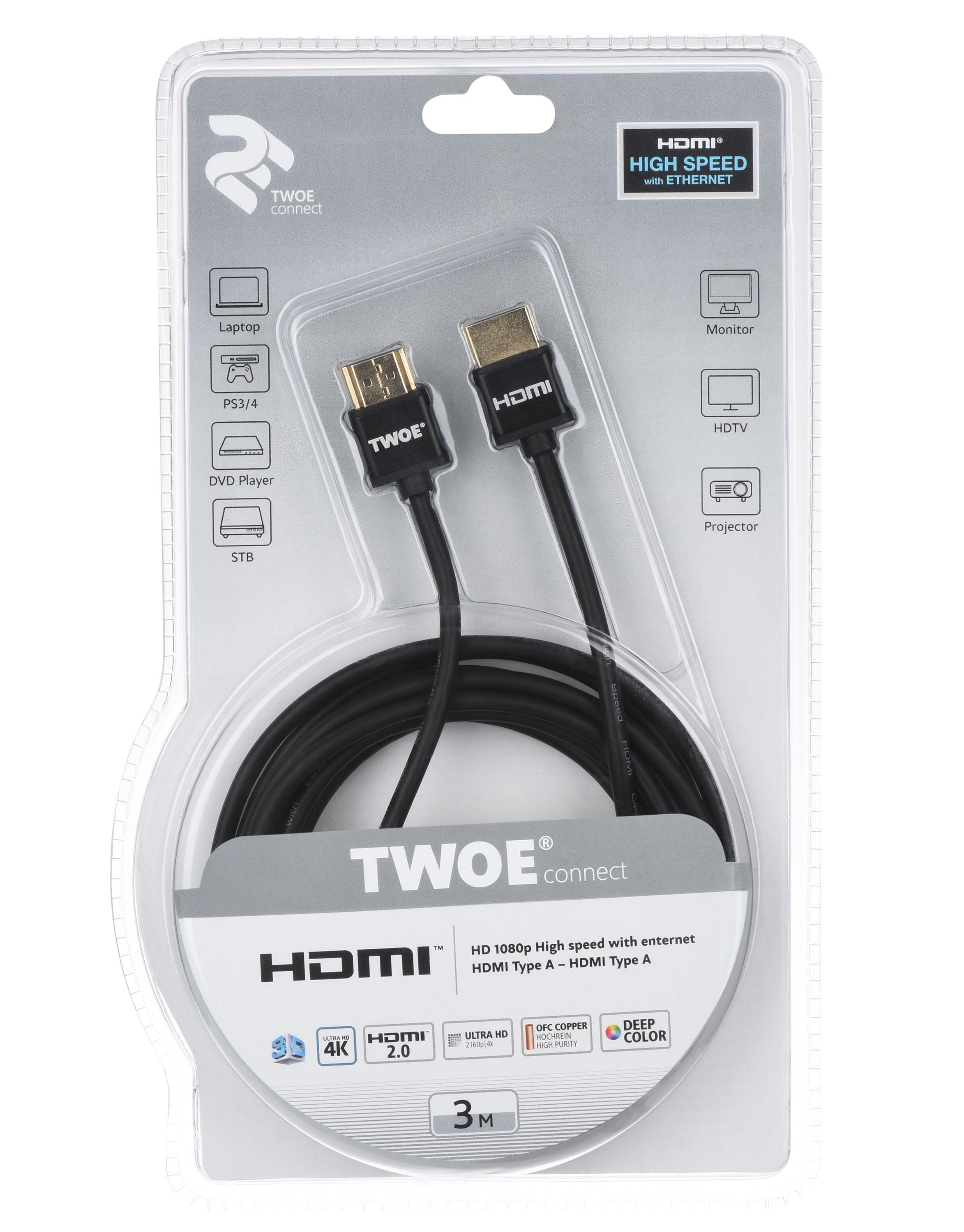 Кабель 2E HDMI M/M 2.0 SL im High Speed Aluminum 3 м Чорний - фото 3 Кабель 2E HDMI M/M 2.0 SL im High Speed Aluminum 3 м Чорний - фото 3