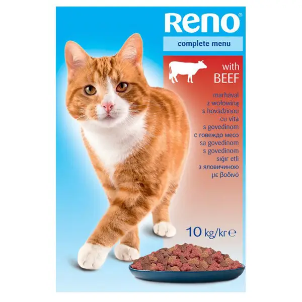 Корм сухой Reno для котов с говядиной 10 кг (11718019)