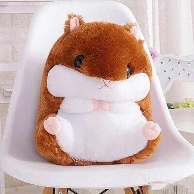 Игрушка-подушка мягкая Хомяк 38 см с пледом 110х160 см Коричневый (2117-232) - фото 2