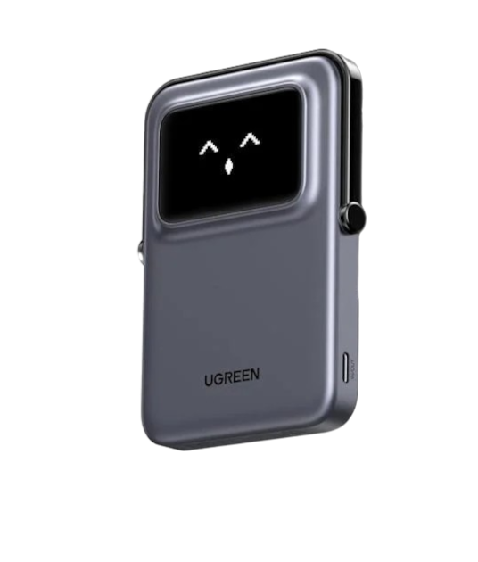 Повербанк бездротовий Ugreen PB572 Qi2 Magnetic Magsafe 10000 mah 20W для iPhone Сірий (28780601)