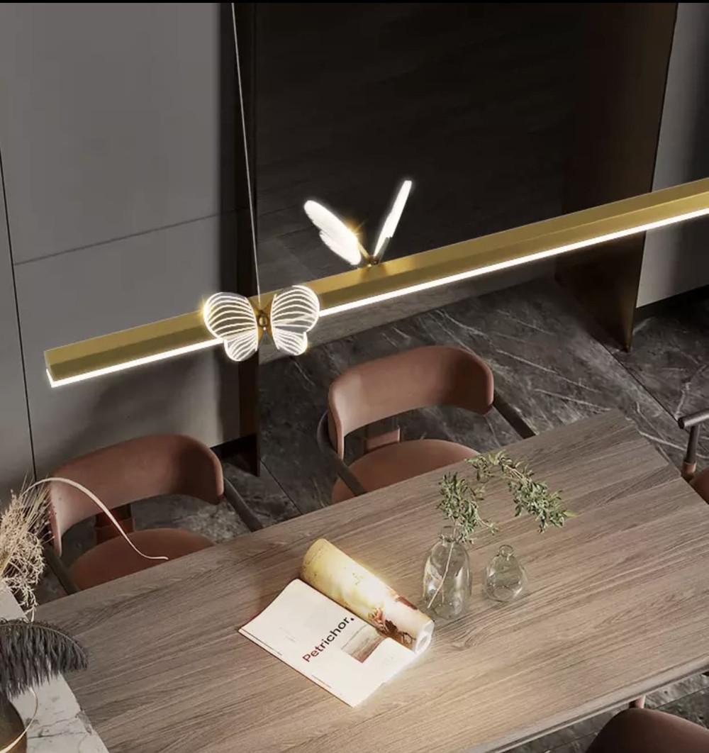 Люстра світлодіодна видовжена із метеликами Золотий (C 18-1000 GD) - фото 5