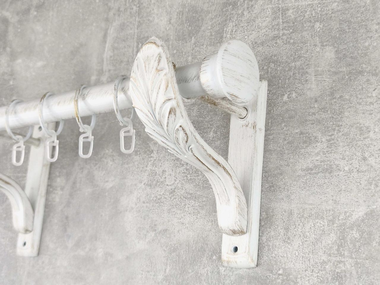 Карниз MStyle металлический для штор однорядный Дуо 25 мм гладкий 240 см Белое золото (5011614)