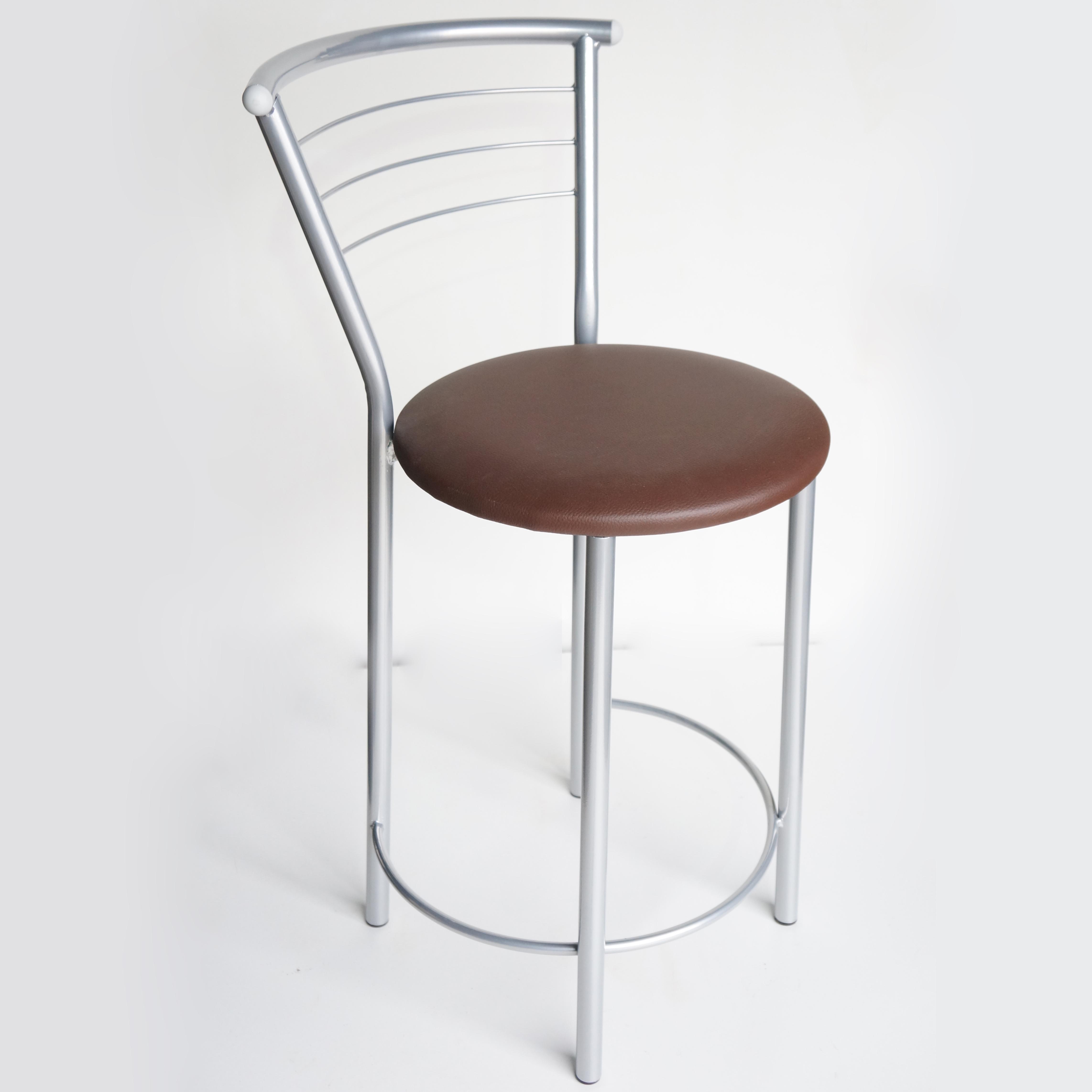 Полубарный стул АНТ Марко Алюминий/Коричневый (24341-10)