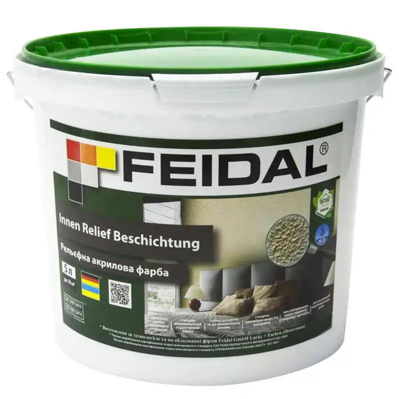 Краска Feidal Innen Relief Beschichtung база А рельефное покрытие для внутренних работ 5 л Белый (1814990636)