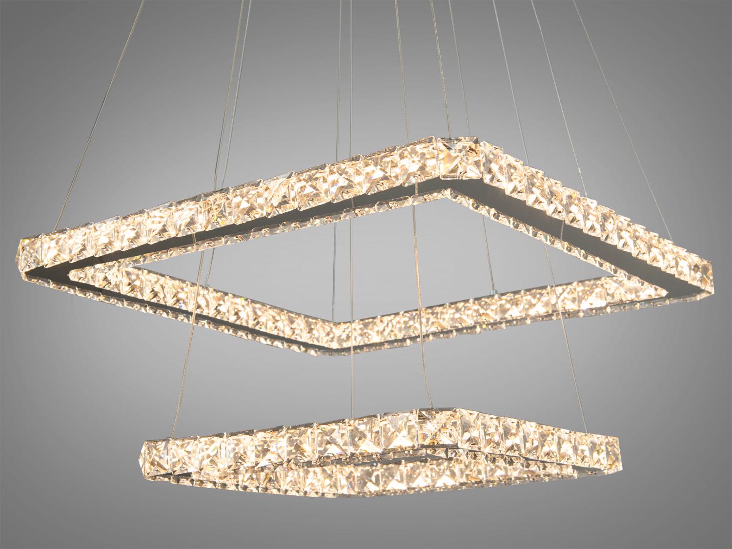 Люстра хрустальная LED с пультом Хром (7223-6W/500+340HR) - фото 2 Люстра хрустальная LED с пультом Хром (7223-6W/500+340HR) - фото 2