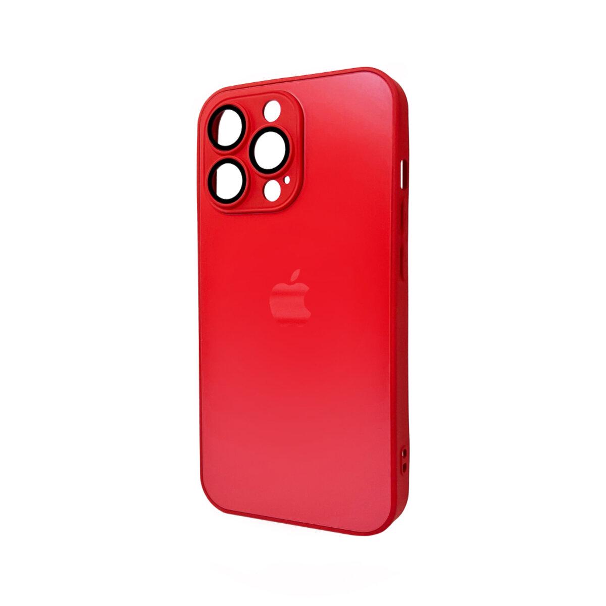 Противоударный чехол для Apple iPhone 12 Pro AG Glass Matt Frame Color / Coke Red