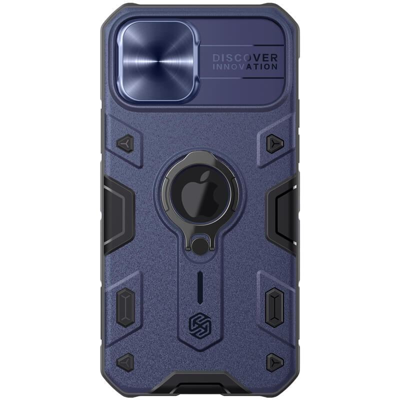 Противоударный TPU+PC чехол Nillkin CamShield Armor (шторка на камеру) для Apple iPhone 12 Pro Max (6.7") Синий