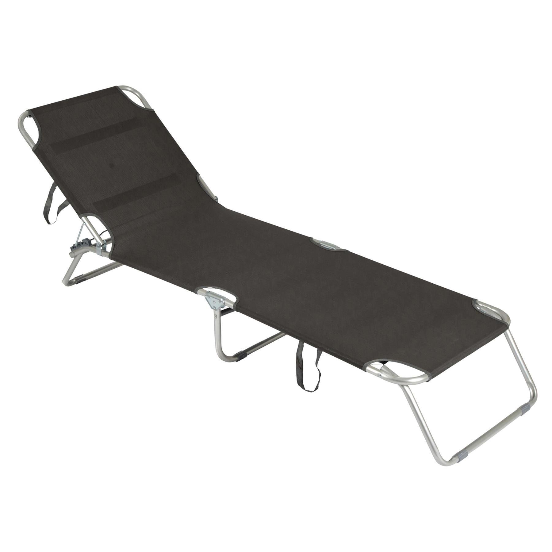 Кровать раскладная Bo-Camp Sun Lounger 3 Positions Anthracite (1304480) - фото 1