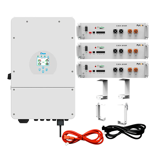Комплект автономного енергопостачання Deye SUN-12K-SG02LP1-EU 12kW та Pytes E-Box 48100R 15,36kWh White (31561324)