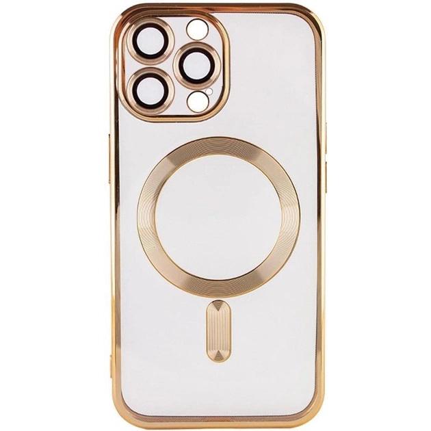 Хромовий чохол TPU Chrome Magnetic із захистом камери для Apple iPhone 14 Pro Max (6.7") з MagSafe Gold - фото 2