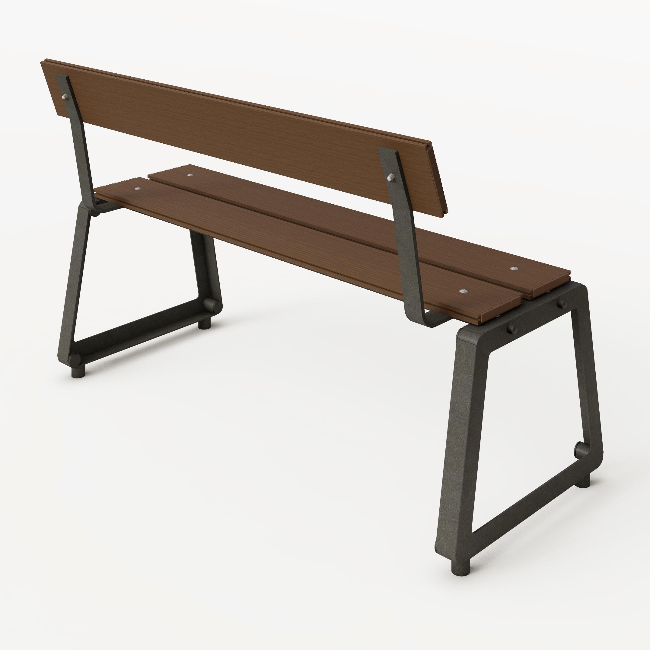 Скамейка Неборай Zorena сталь/террасная доска 1174х530х730 мм (LZr) - фото 3