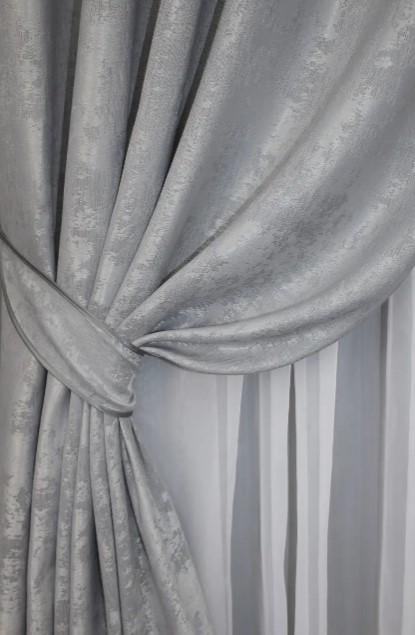 Штори на люверсах SULTAN XO жаккард 1,5х2,5 м 2 шт. Світло-сірий (1124ш) - фото 5 Штори на люверсах SULTAN XO жаккард 1,5х2,5 м 2 шт. Світло-сірий (1124ш) - фото 5