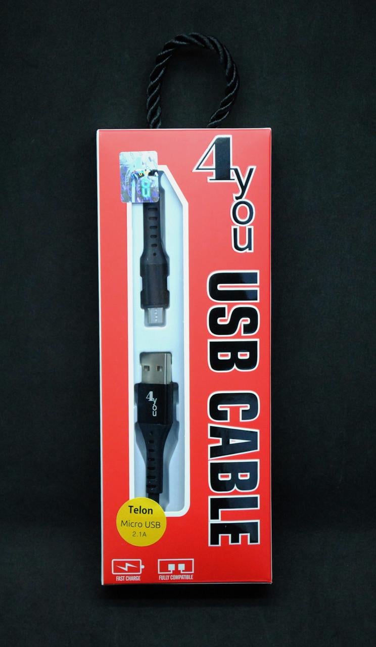 Кабель 4you USB-Micro USB Telon 2.1A Черный - фото 3