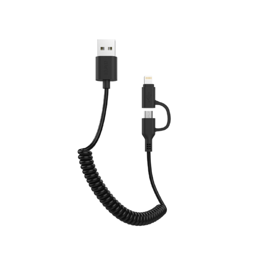 Кабель Awei Cmbo Lightning/Micro USB Spring CL-53 1 м 2,4A Black