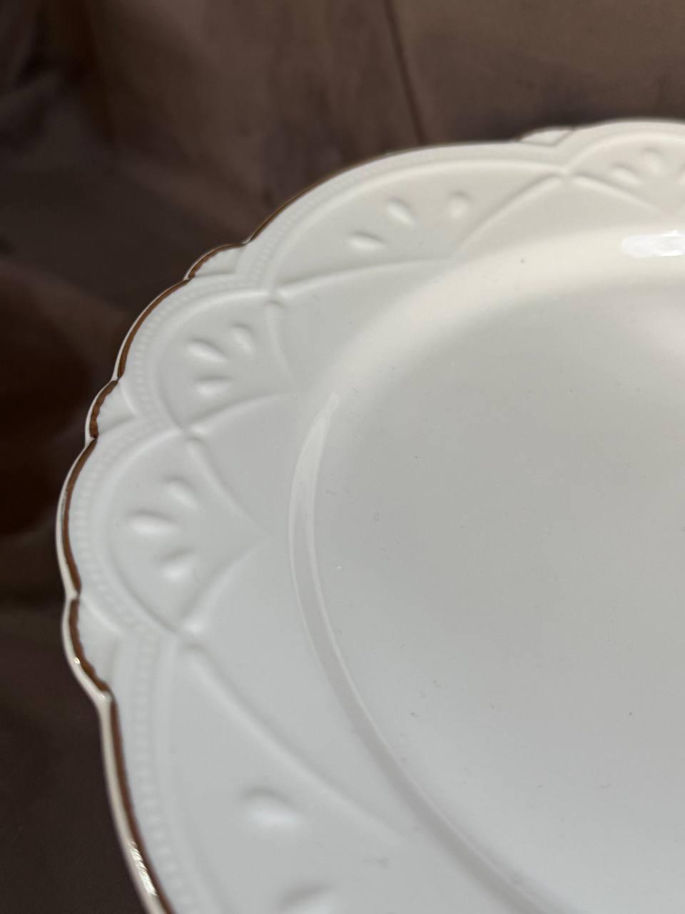 Блюдо сервірувальне керамічне YIWU HP-20-22 на ніжці 30 см Білий (HP-20-22) - фото 3