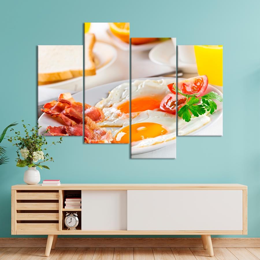 Настінний декор Пара смажених яєць і хрусткий бекон на сніданок 129x90 см (A275-4)