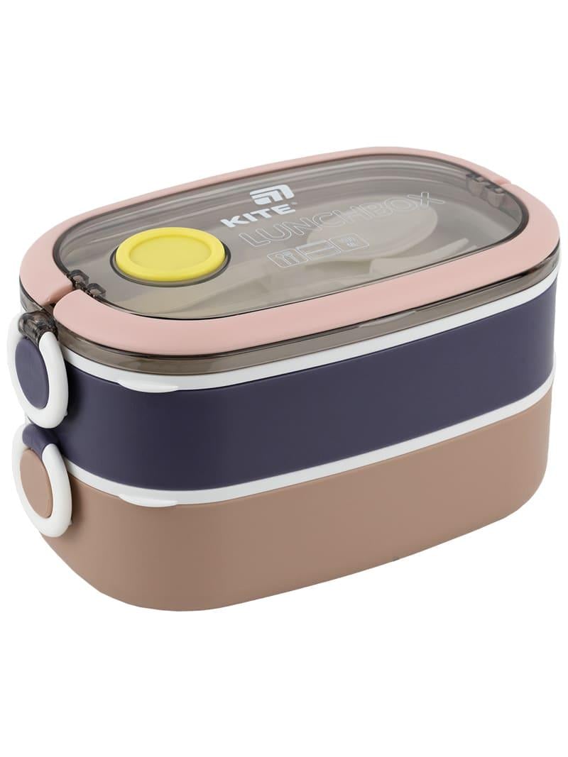 Ланчбокс KITE двойной с наполнением 1600 мл Бежевый (K25-1181-1)