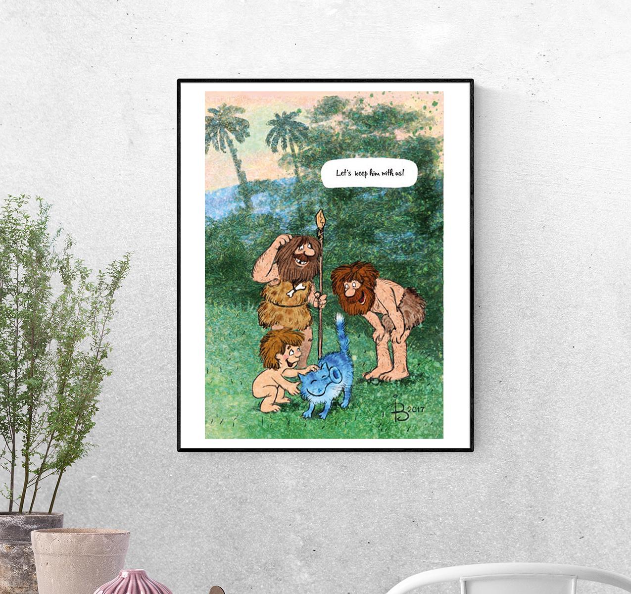 Постер Первобытный кот формат А-2