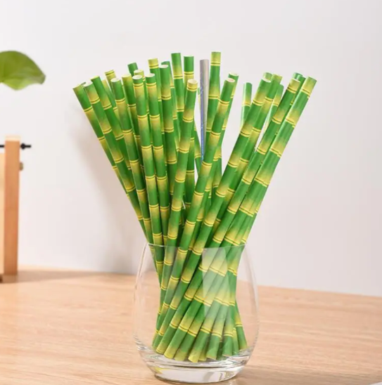 Трубочки коктейльные с принтом бамбука 25 шт. 20 см Зеленый (2108/1) - фото 1 Трубочки коктейльные с принтом бамбука 25 шт. 20 см Зеленый (2108/1) - фото 1