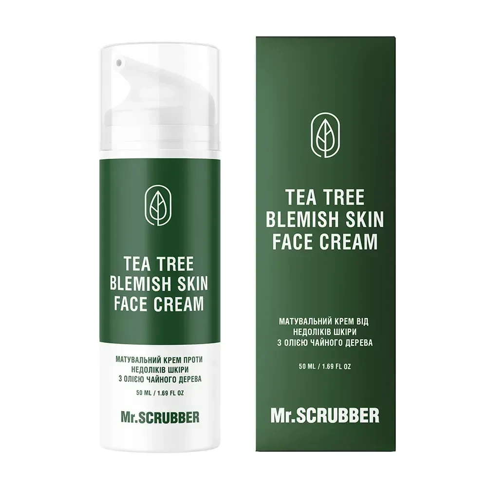 Крем для лица матировочный Mr.SCRUBBER Tea Tree Blemish Skin Face Cream с маслом чайного дерева против дефектов кожи 50 мл (32122482) Крем для лица матировочный Mr.SCRUBBER Tea Tree Blemish Skin Face Cream с маслом чайного дерева против дефектов кожи 50 мл (32122482)