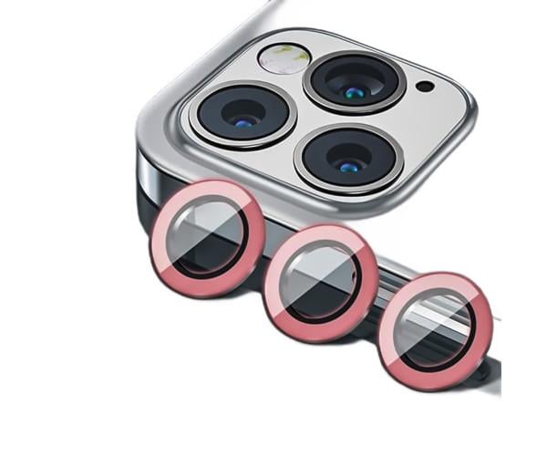 Люминисцентное гибкое стекло HD Camera Film на заднюю камеру для iPhone 15 Pro Max (светится в темноте) Розовый