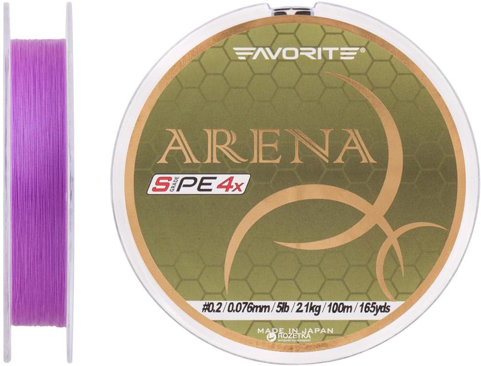 Шнур Favorite Arena PE 4x 100 м 0,076 мм 2,1 кг Пурпуровий (16931101) - фото 1 Шнур Favorite Arena PE 4x 100 м 0,076 мм 2,1 кг Пурпуровий (16931101) - фото 1