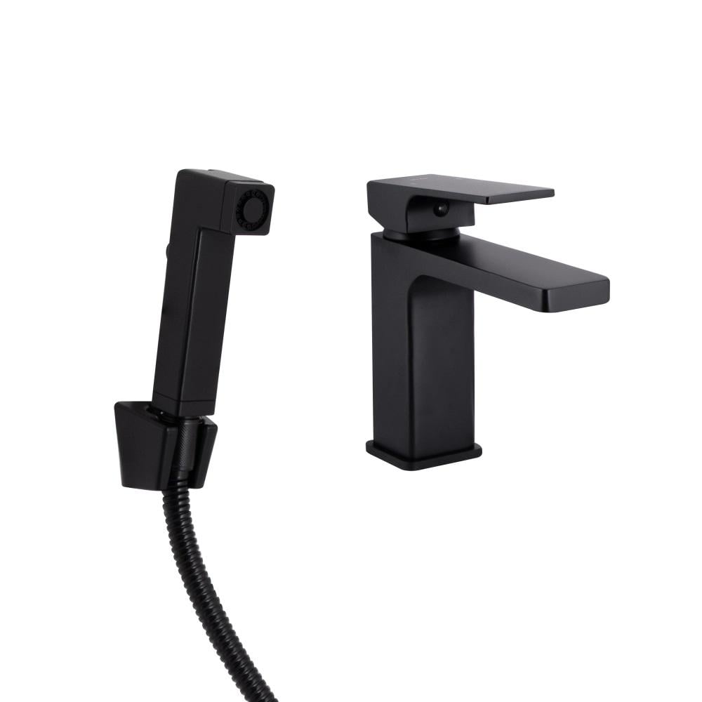 Смеситель для раковины Q-tap Gemini с гигиеническим душем Черный матовый (QTGEM272BLM45690) - фото 1 Смеситель для раковины Q-tap Gemini с гигиеническим душем Черный матовый (QTGEM272BLM45690) - фото 1