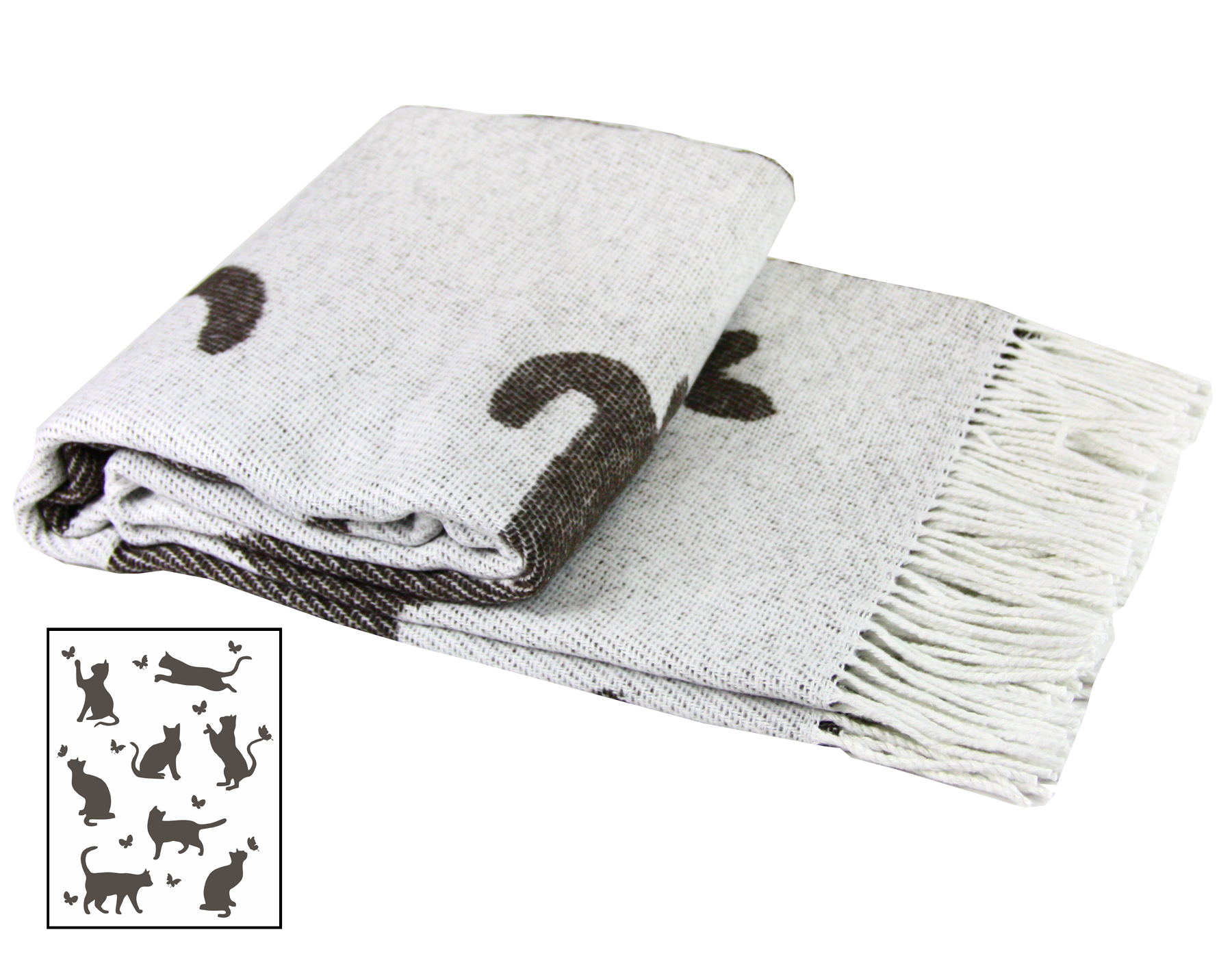 Плед "Meow" 140х200 бежевий