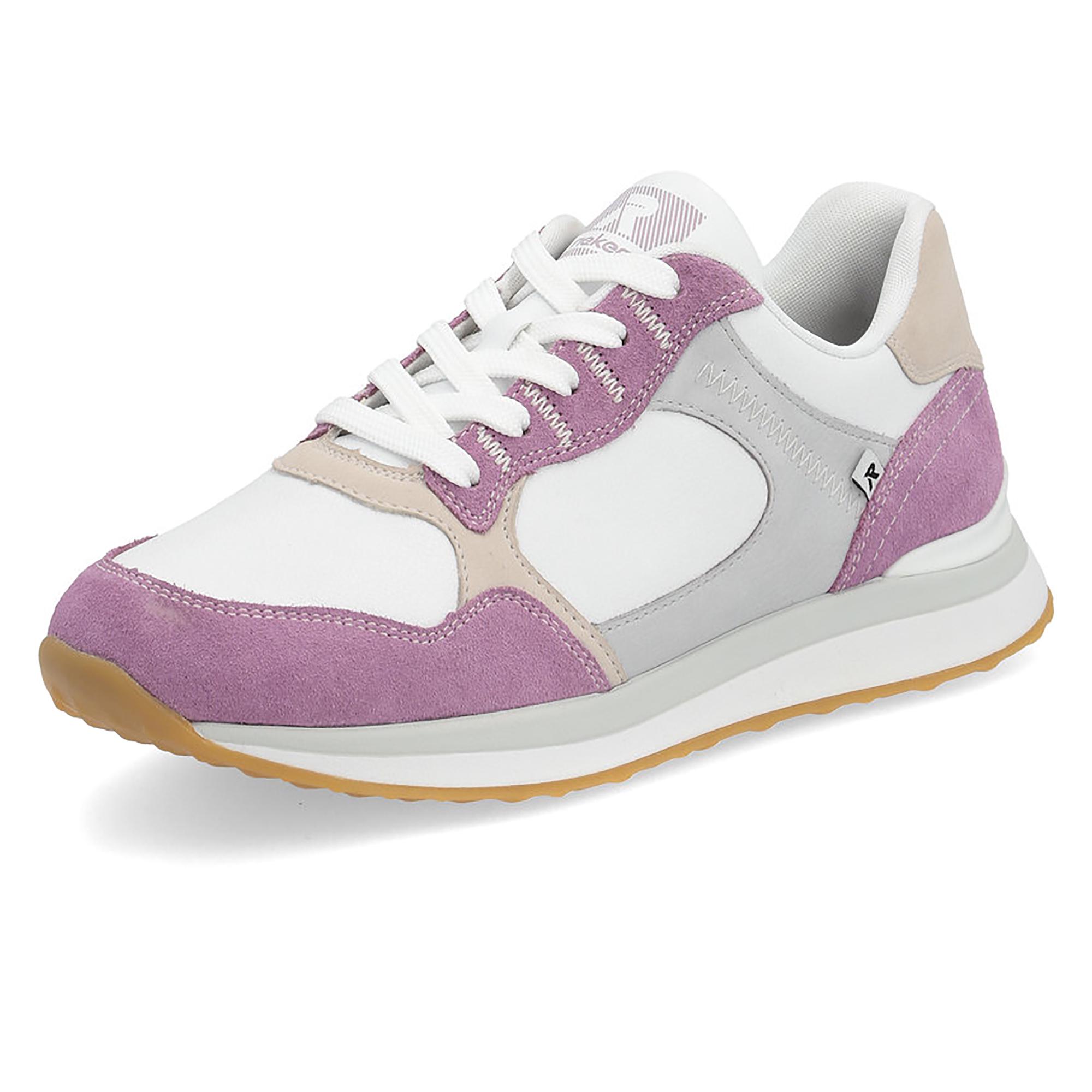 Кросівки жіночі осінні RIEKER Evolution р. 38 Білий/Пурпурний/Сірий (035525-38) - фото 3