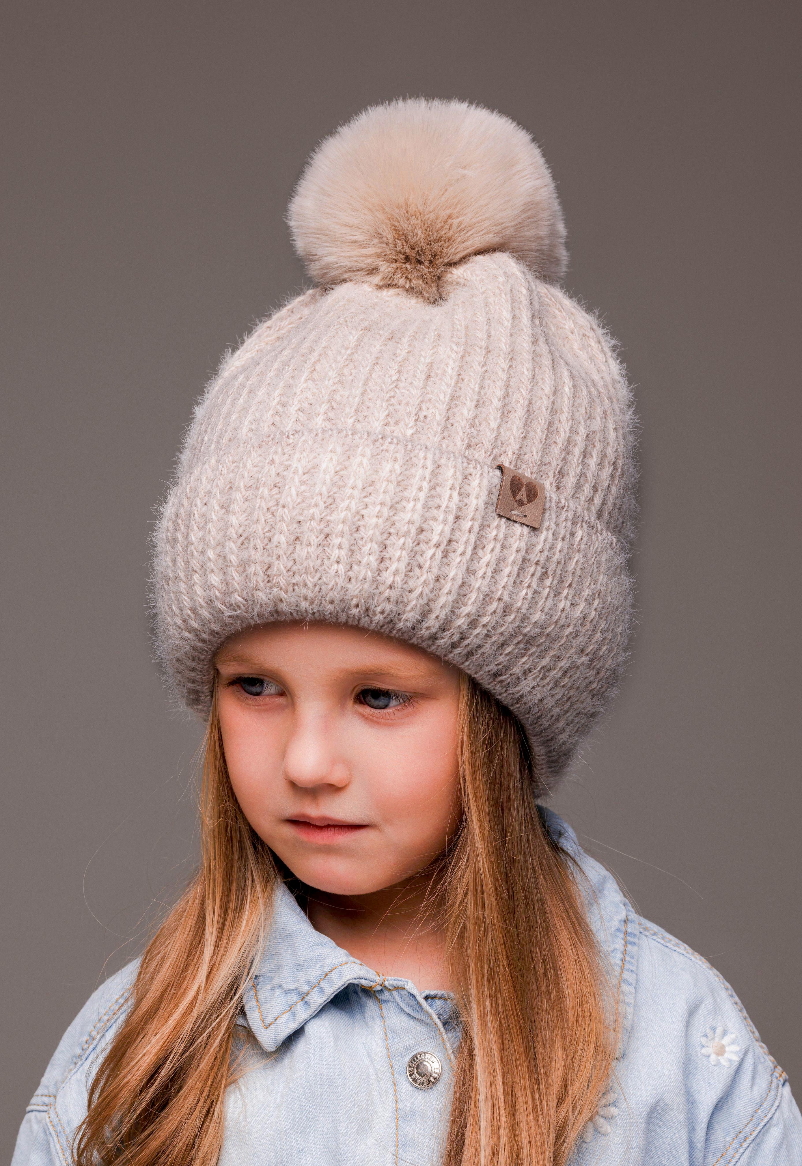 Шапка для девочки Лав K97 флис 50-52 см Бежевый