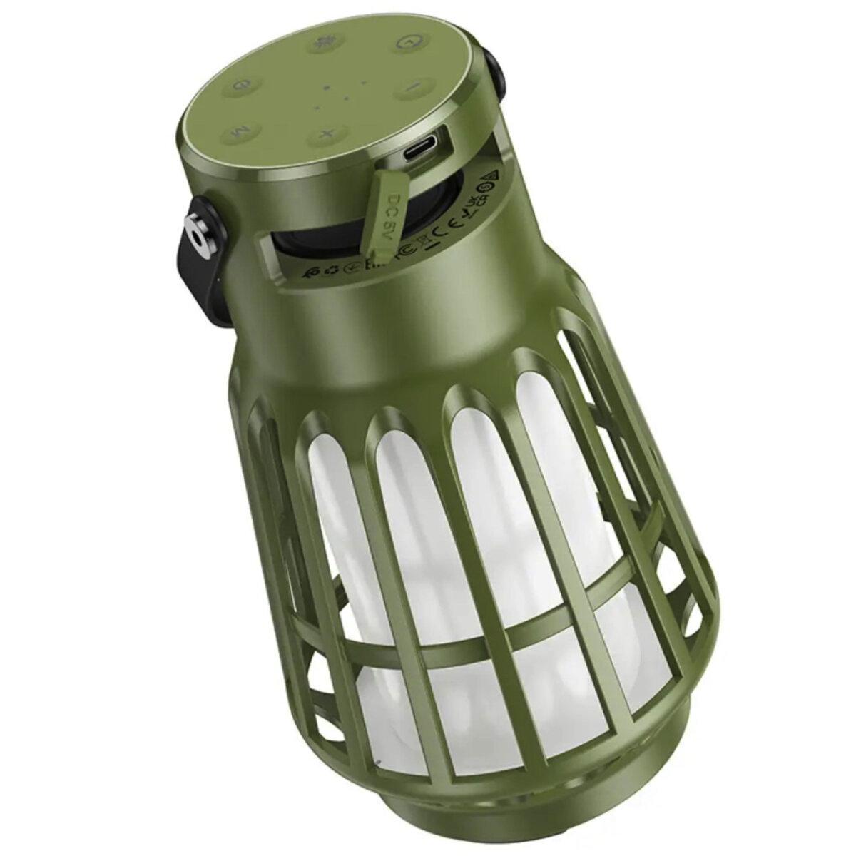 Портативна колонка Hoco BS61 Wild fun outdoor camping light BT speaker 3600 mAh Olive Green (19100332) - фото 3