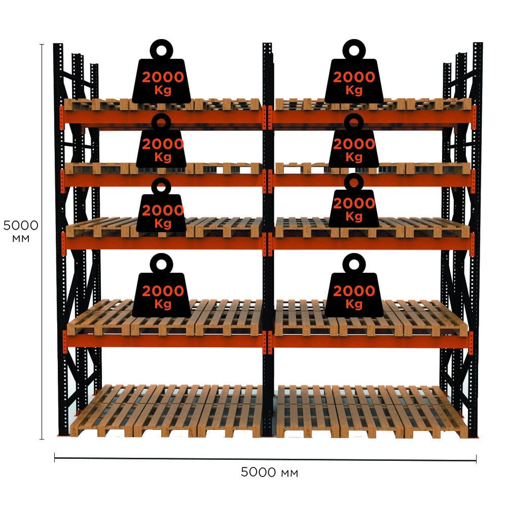 Стеллаж паллетный Emby PR-Super Heavy 5000x5000x2200 мм (1760523368) - фото 2
