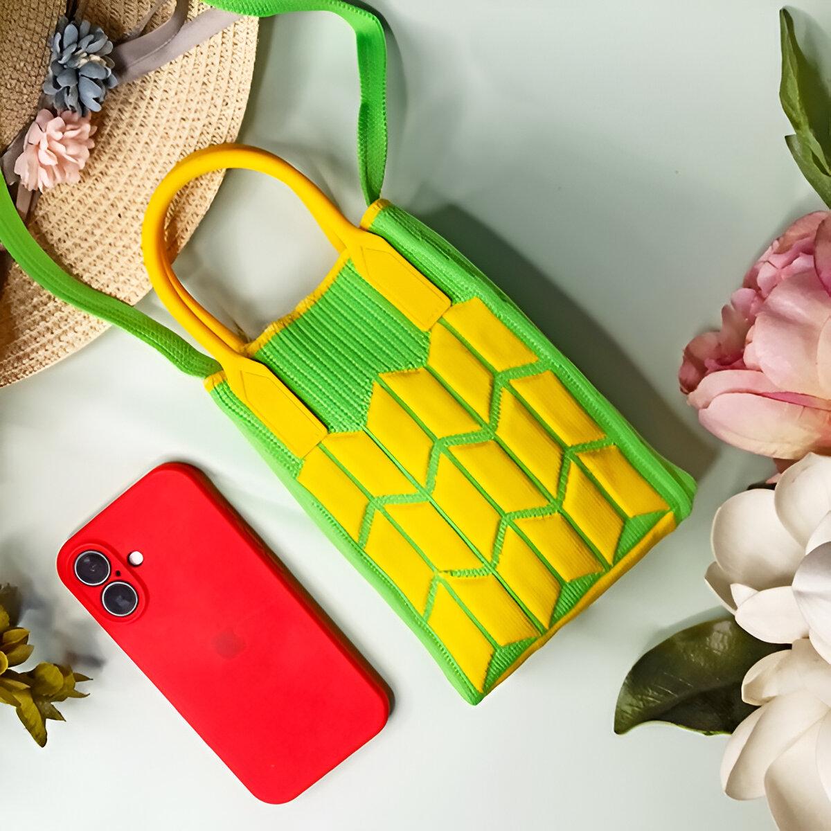 Міні-сумка в'язана Жовто-зелений (25-551) - фото 2