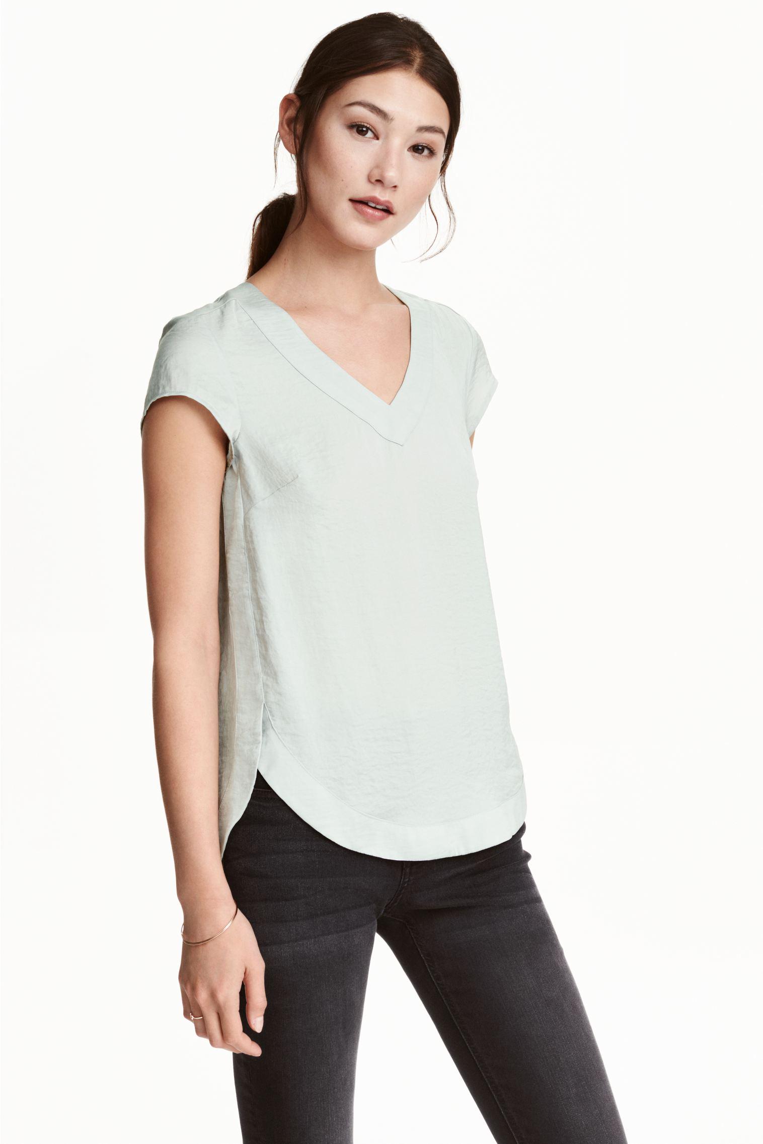 Блуза H&M р. 32 Светло-серый (6113895424)