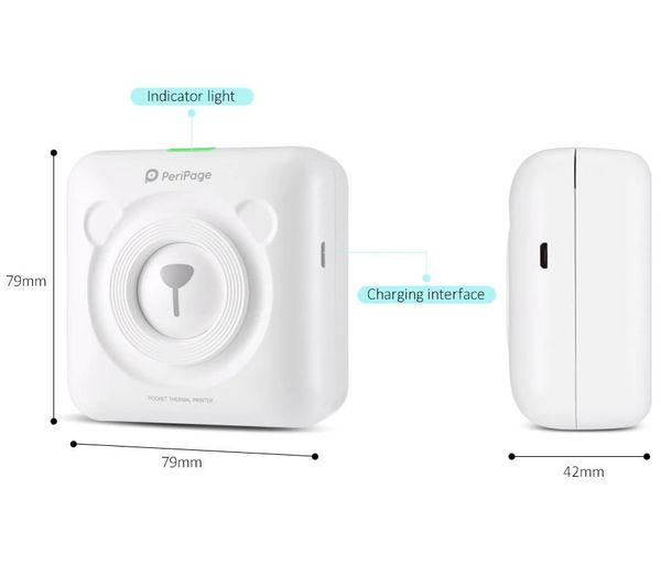 Портативный термопринтер PeriPage А6 79х79х42 мм Белый - фото 9 Портативный термопринтер PeriPage А6 79х79х42 мм Белый - фото 9