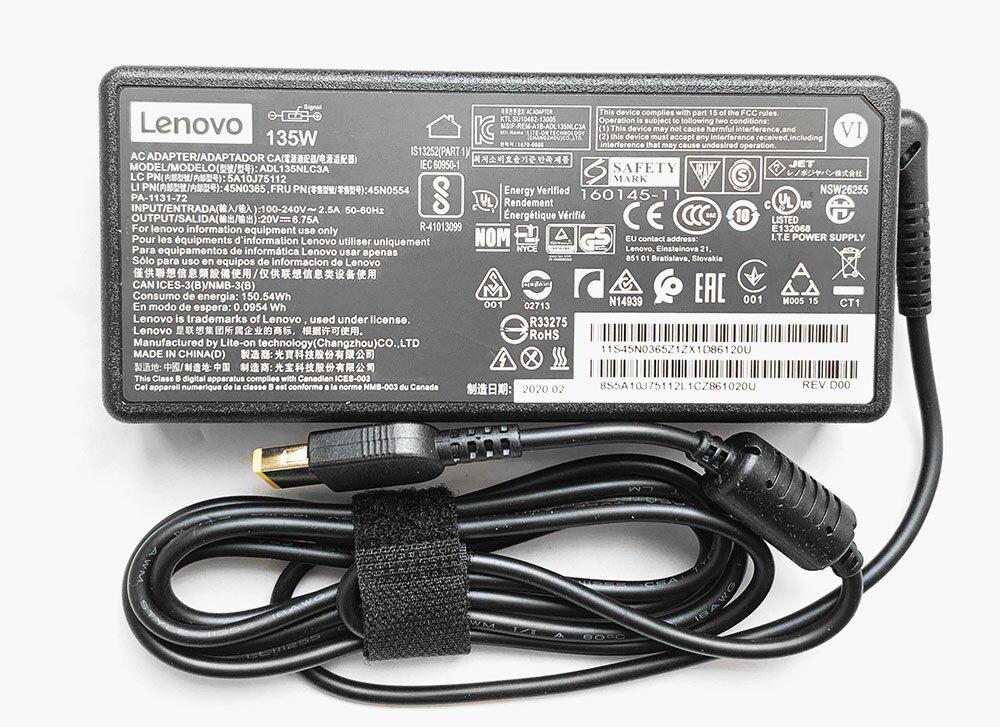 ᐉ Блок живлення для ноутбука Lenovo 135W 20V 6,75А плоский роз'єм ...
